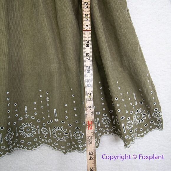 New! Madewell Embroidered Corduroy Square-Neck Mini Dress,‎ size M - Picture 10 of 16